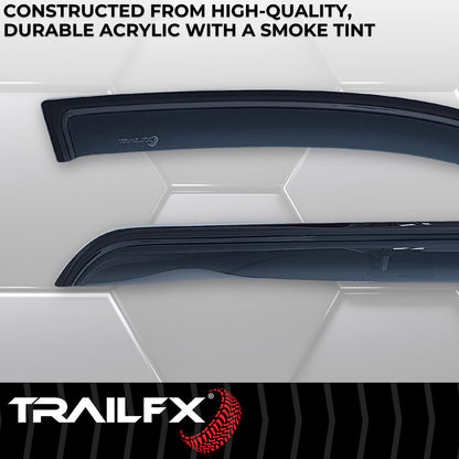 Smoke acrylic side window deflector with mounting hardware from TrailFX part number 4267H