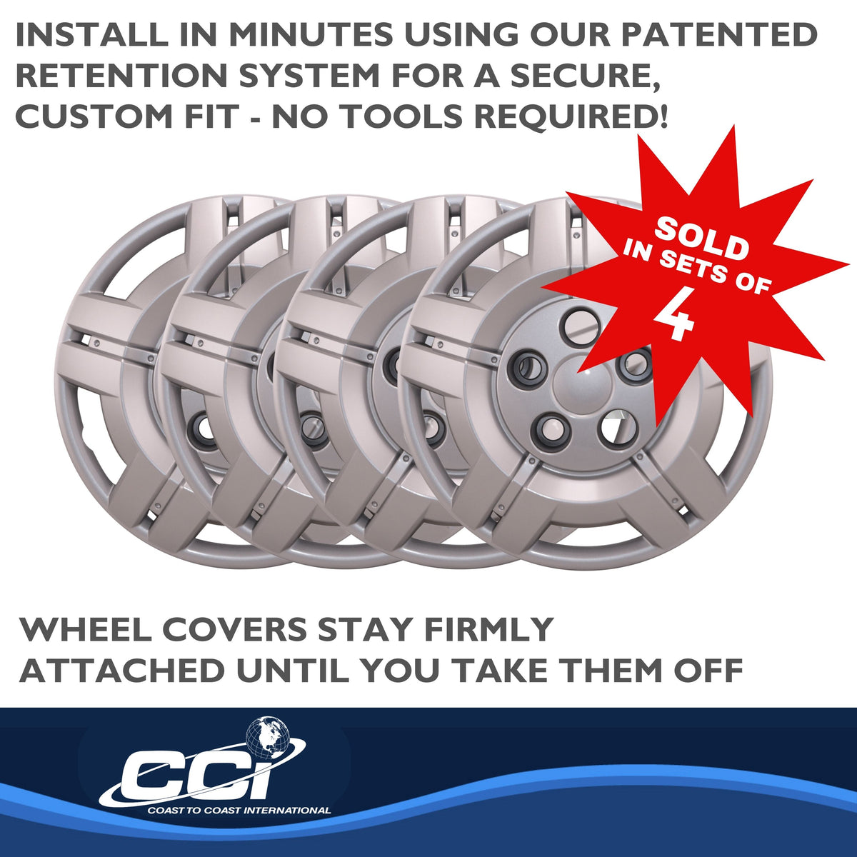 Silver painted abs plastic wheel cover 16 diameter from Coast To Coast part number IWC54516S