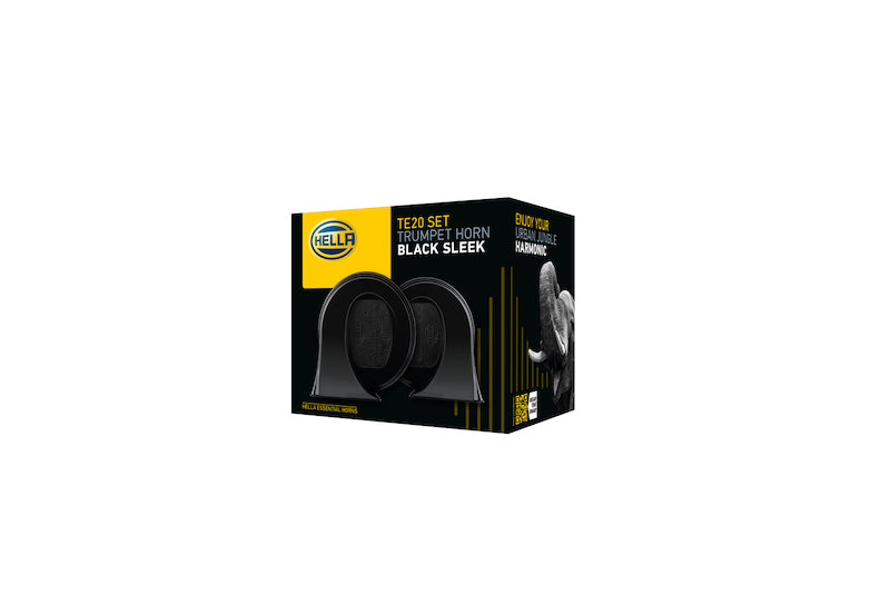 Black horn with mounting hardware from Hella part number 011225831