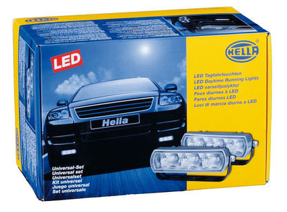 Crystal clear daytime running light with mounting hardware from Hella part number 009496801