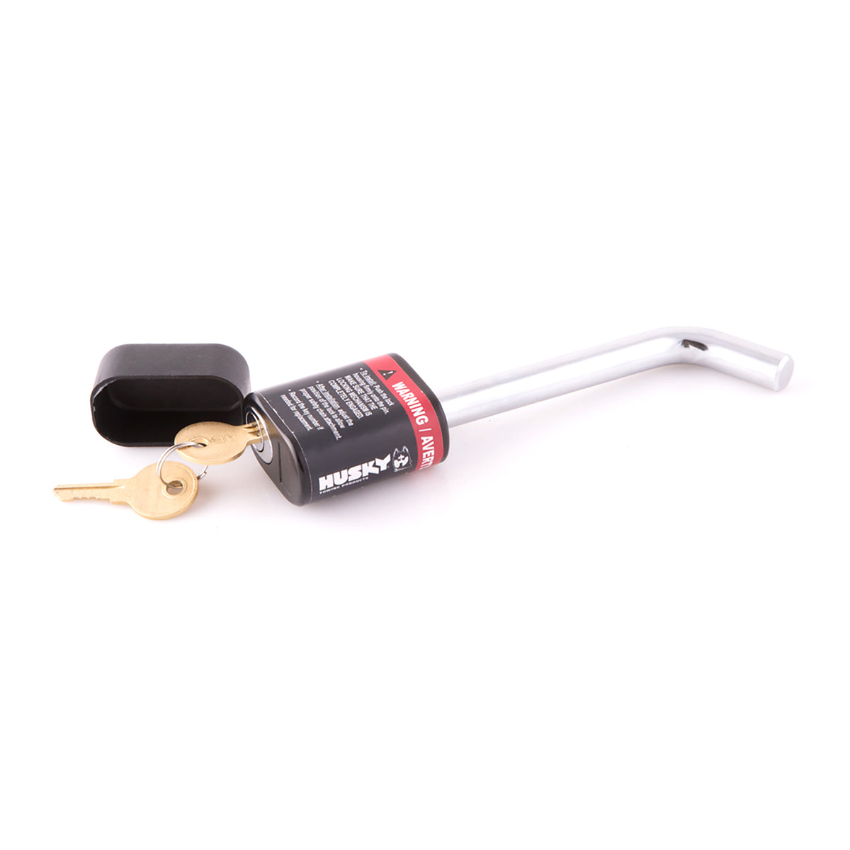 Silver chrome plated steel trailer hitch pin 1/2 Inch diameter from Husky Towing part number 33165