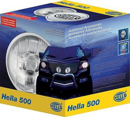 Clear driving light with mounting hardware from Hella part number 005750411