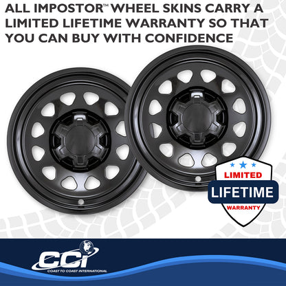 Black abs plastic wheel skin 17 diameter from Coast To Coast part number IMP100BLKN