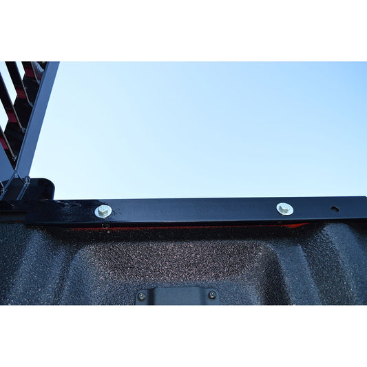 Black powder coated steel truck cab protector / headache rack with mounting hardware from Cattleman HD part number FR300L
