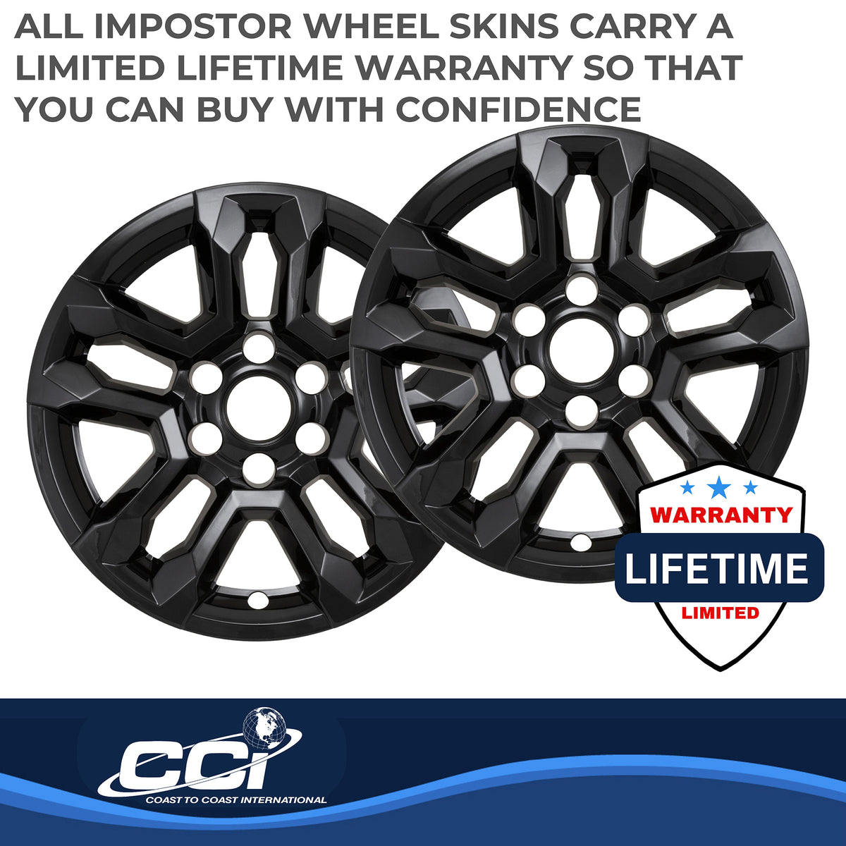 Black abs plastic wheel skin 18 diameter from Coast To Coast part number IMP502BLK