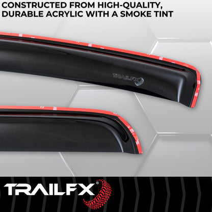 Smoke acrylic side window deflector with mounting hardware from TrailFX part number 4056IC