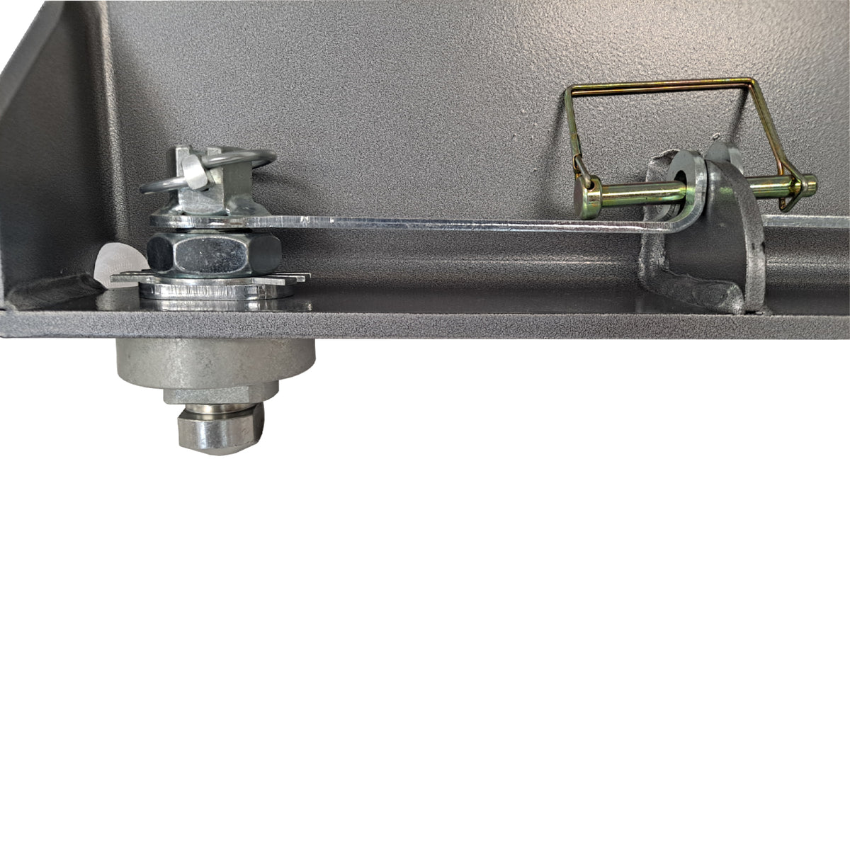Silver powder coated carbon steel fifth wheel trailer hitch mount leg with mounting hardware from Husky Towing part number 33221