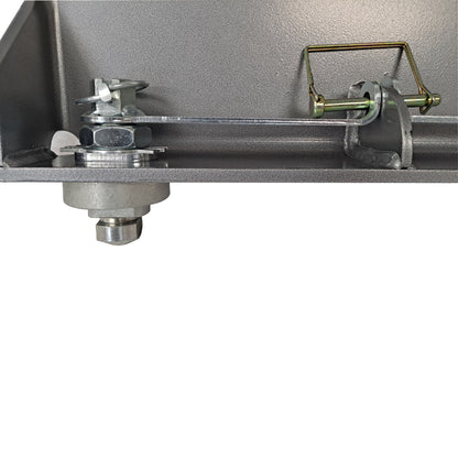 Silver powder coated carbon steel fifth wheel trailer hitch mount leg with mounting hardware from Husky Towing part number 33221