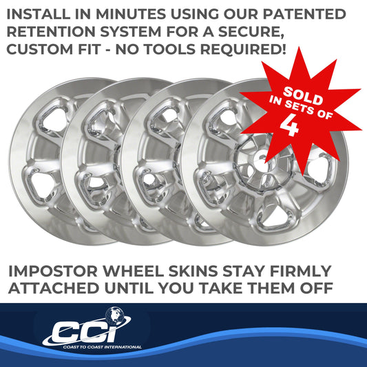 Silver chrome plated abs plastic wheel cover 17 diameter from Coast To Coast part number IWCIMP91X