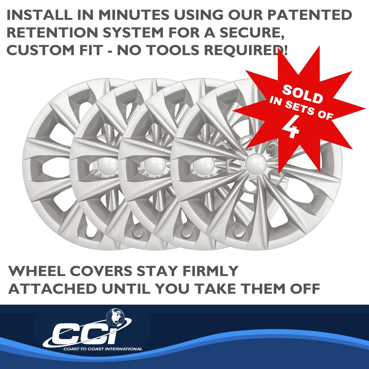 Silver gloss painted abs plastic wheel cover 16 diameter from Coast To Coast part number IWC51416S
