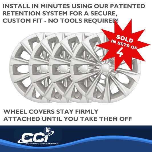 Silver gloss painted abs plastic wheel cover 16 diameter from Coast To Coast part number IWC51416S