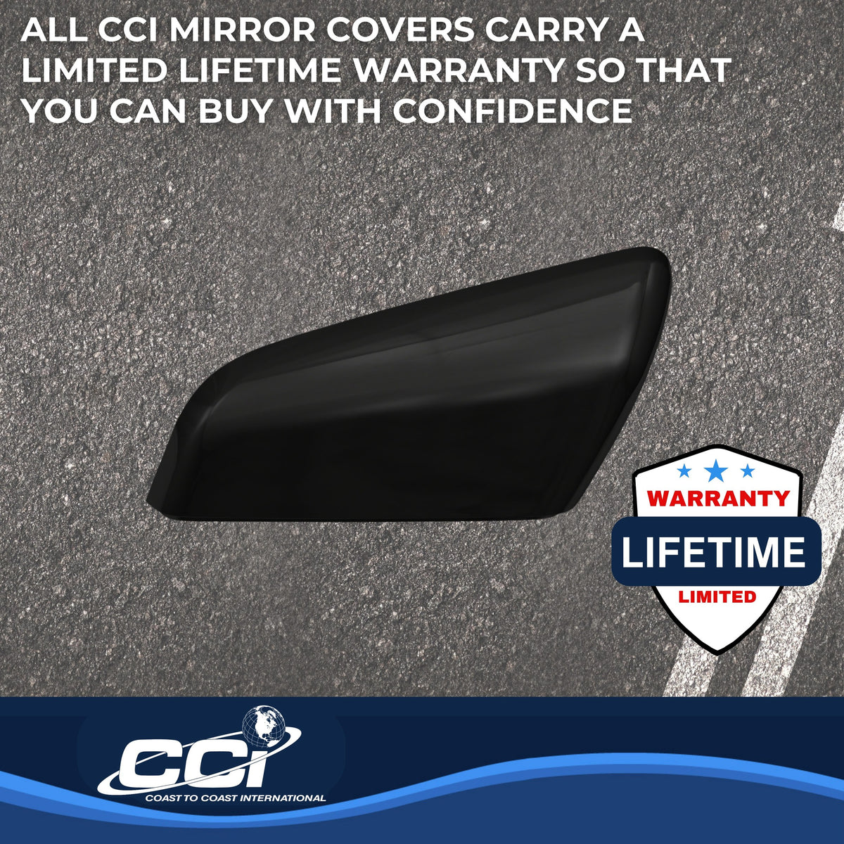 Black gloss painted abs plastic door mirror cover from Coast To Coast part number MC67527RBK