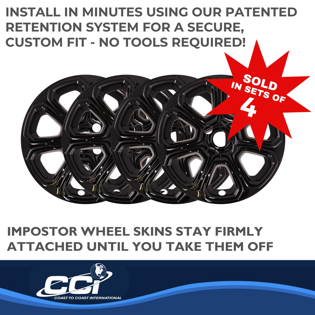 Black painted abs plastic wheel cover 16 diameter from Coast To Coast part number IWCIMP456BLK