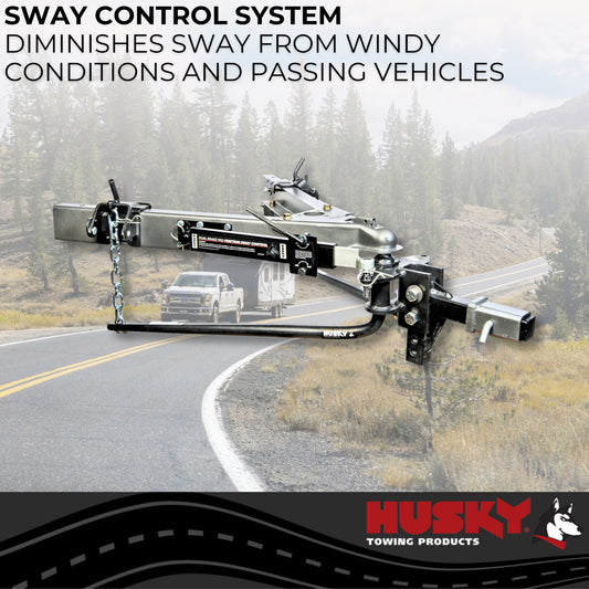 Black steel trailer weight distribution kit with mounting hardware from Husky Towing part number 31997