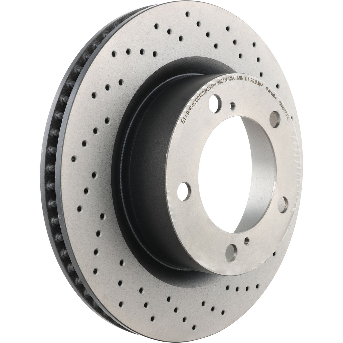 Gray cast iron disc brake rotor from Brembo part number 09.A966.1X