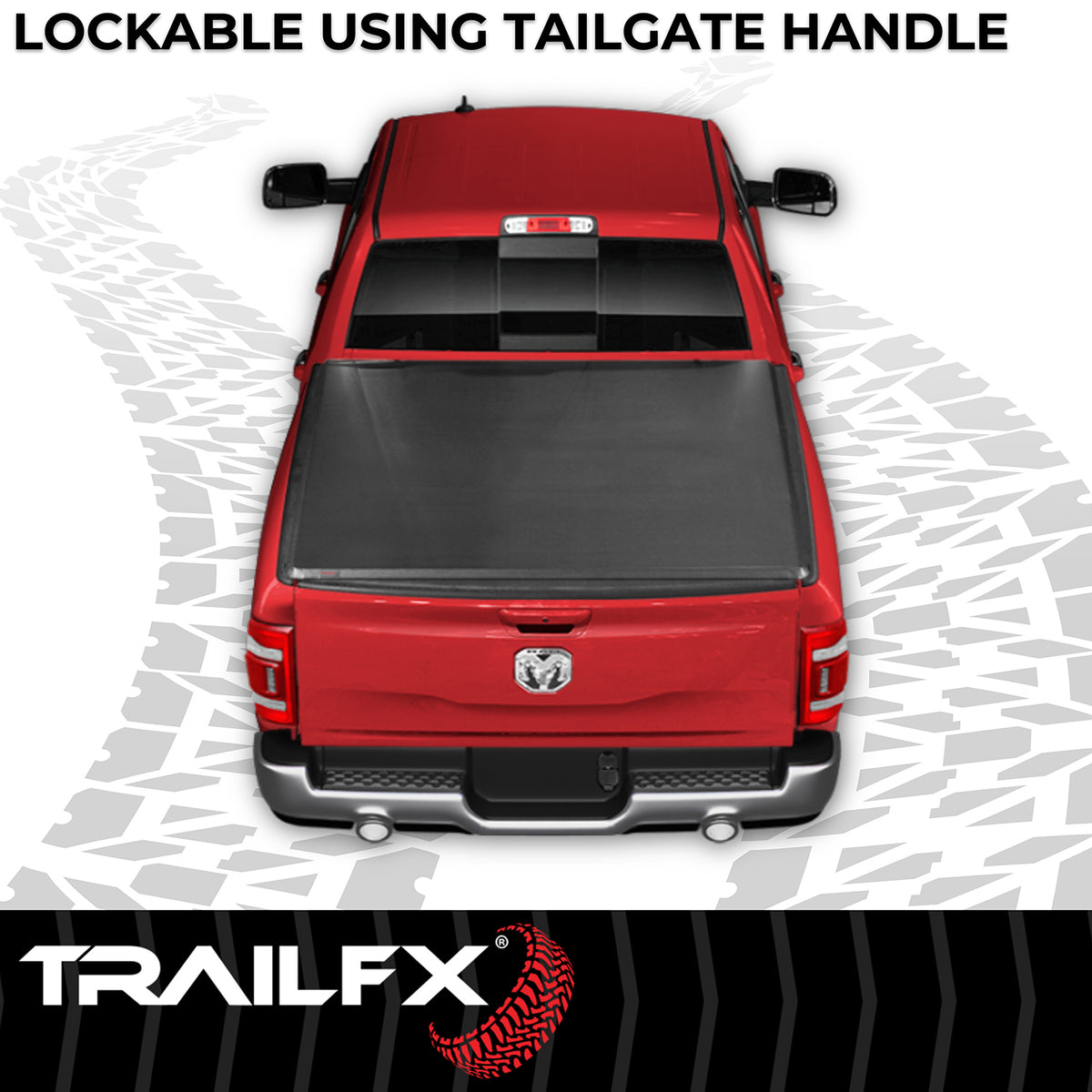 Matte vinyl tonneau cover with mounting hardware from TrailFX part number TFX2001