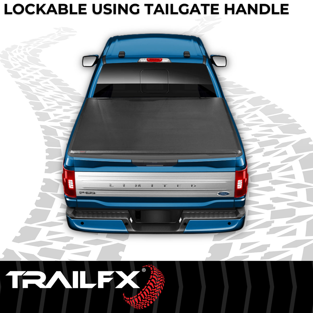 Matte vinyl tonneau cover with mounting hardware from TrailFX part number TFX3322