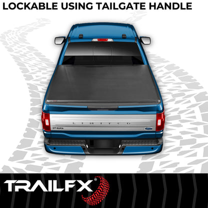 Matte vinyl tonneau cover with mounting hardware from TrailFX part number TFX3002