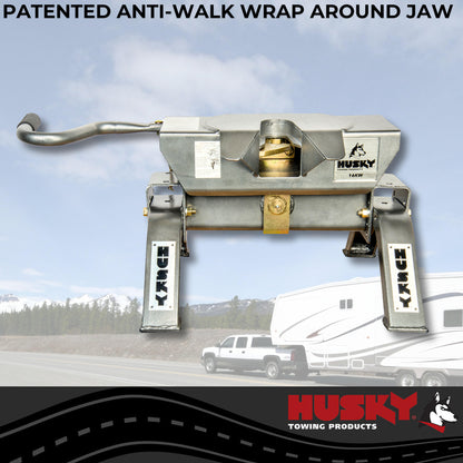 Silver steel fifth wheel trailer hitch from Husky Towing part number 33231P