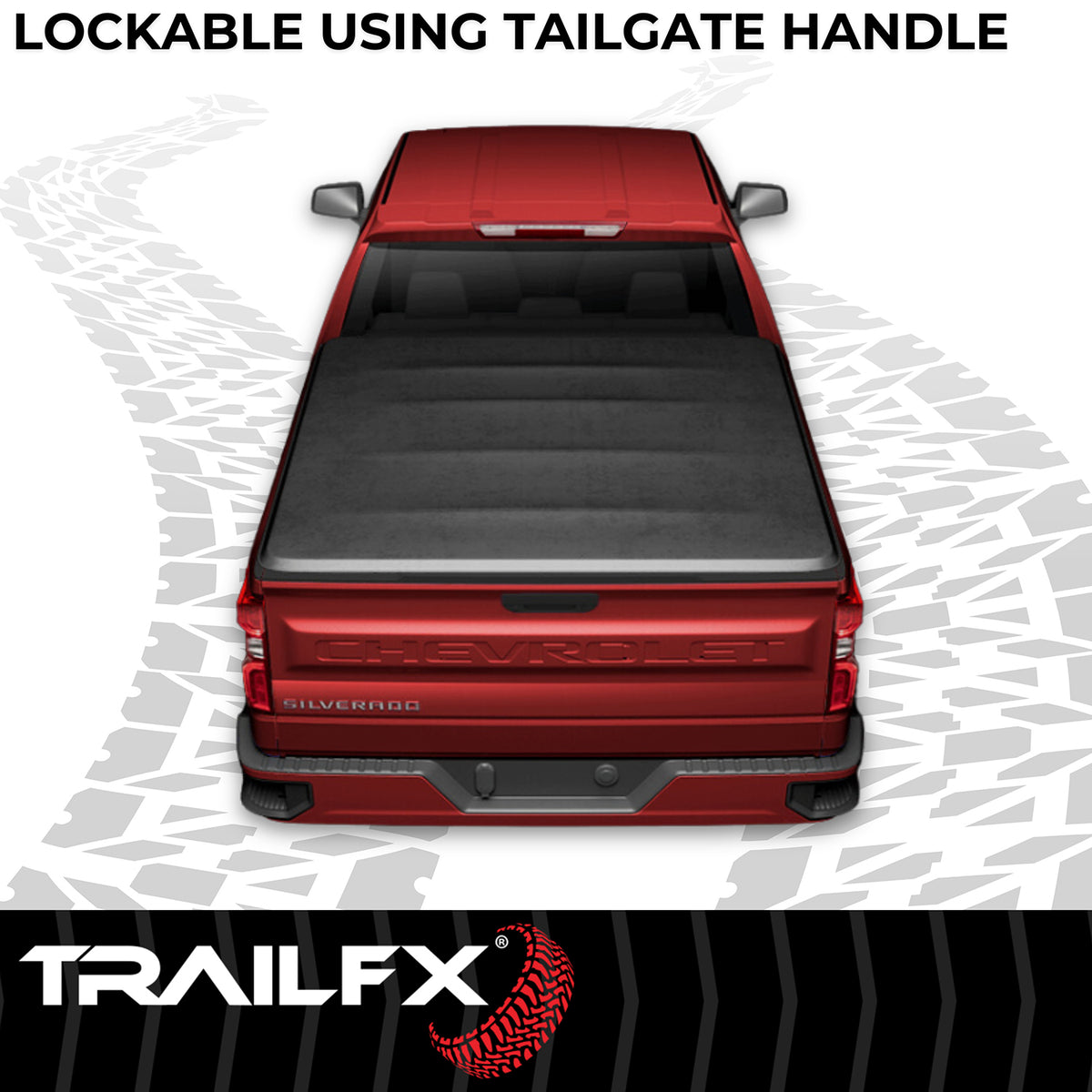 Matte vinyl tonneau cover with mounting hardware from TrailFX part number TFX1011