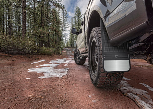 Black rubber mud flap from Husky Liners part number 55000