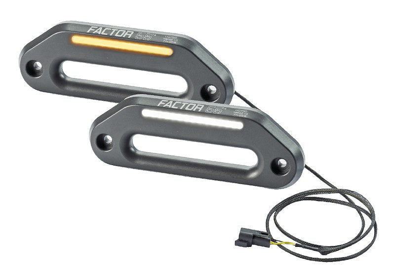 Gray hard anodized 6061 aluminum winch fairlead from Factor 55 part number 00216-06