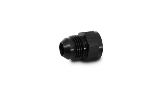 Black anodized 6061 aluminum an fitting reducer from Vibrant Performance part number 10840