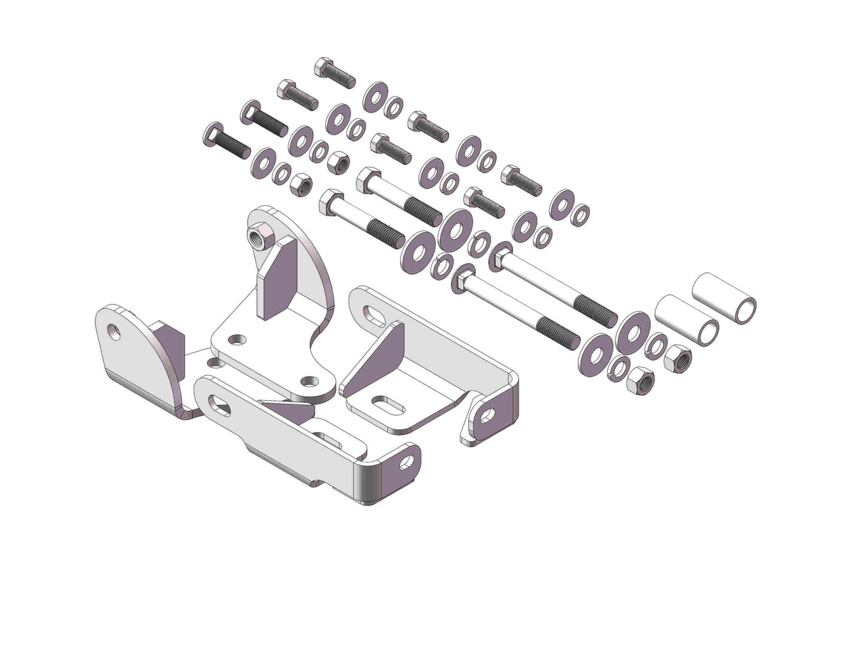Black steel fifth wheel trailer hitch mount kit with mounting hardware from Husky Towing part number 32556
