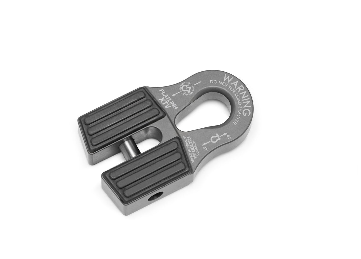 Gray hard anodized 6061 aluminum winch shackle from Factor 55 part number 00070-06