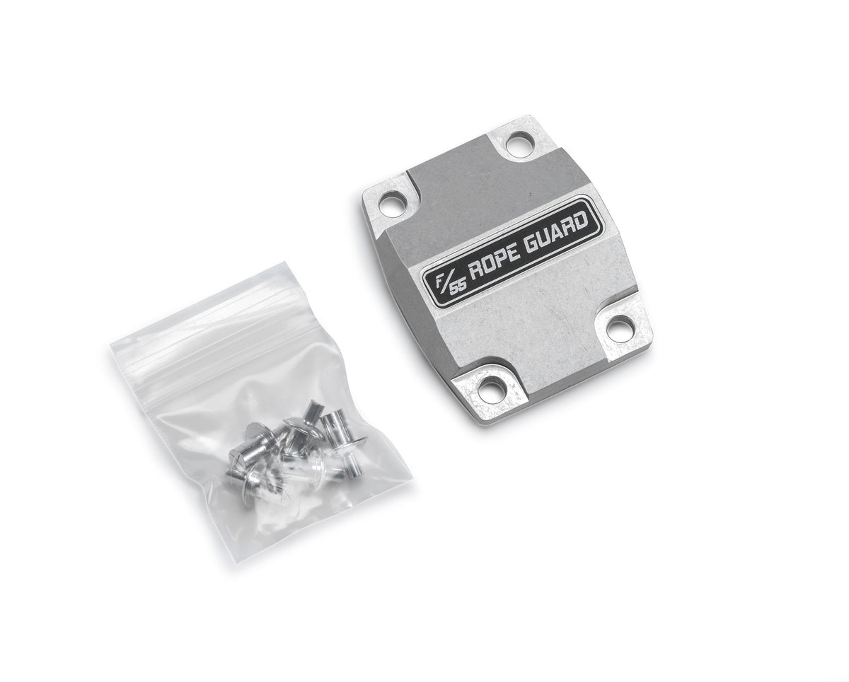Silver clearcoat 6061 aluminum winch rope end protector from Factor 55 part number 00383