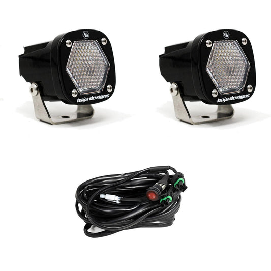 Black auxiliary light with mounting hardware from Baja Designs part number 387806