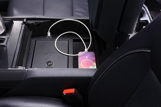 Black center console from Tuffy Security Products part number 415-01-A
