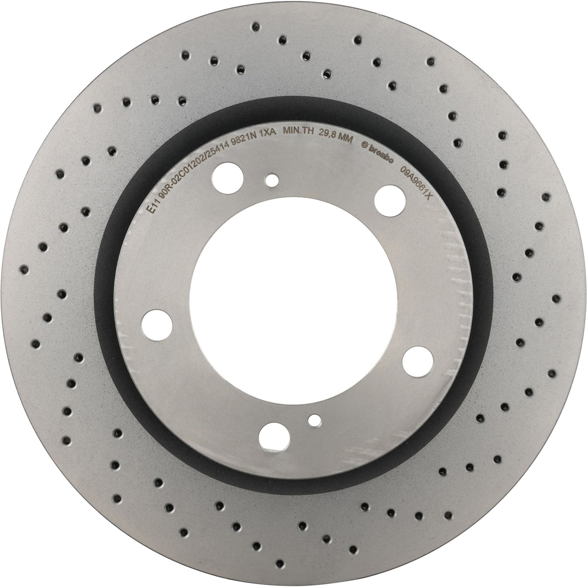 Gray cast iron disc brake rotor from Brembo part number 09.A966.1X