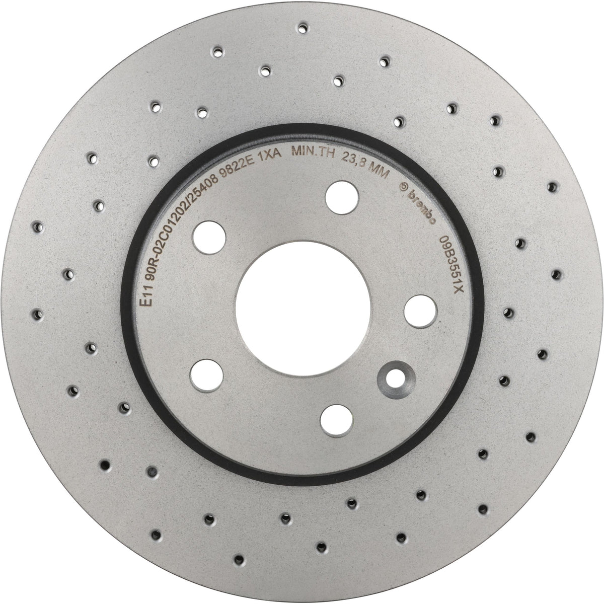 Gray cast iron disc brake rotor from Brembo part number 09.B355.1X