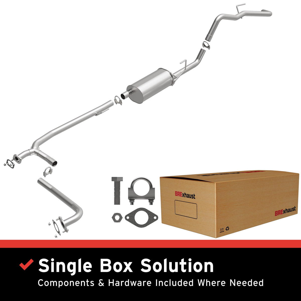 Satin exhaust system kit from BRExhaust part number 106-0144