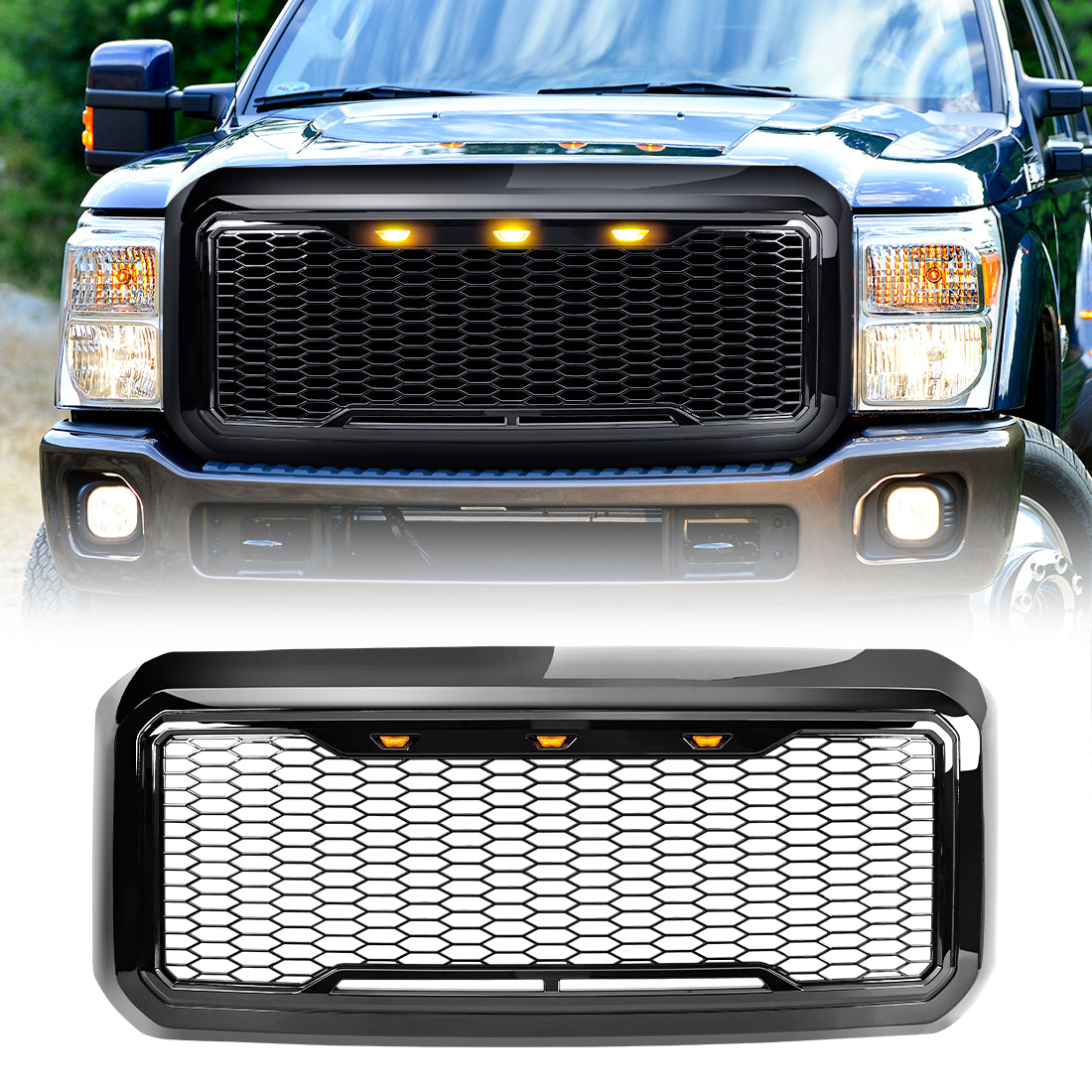 Glossy black abs plastic grille from AMERICAN MODIFIED part number AMFMFA00125