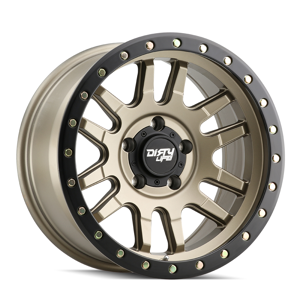 Gold satin gold alluminum wheel 17 diameter from DIRTY LIFE part number 9309-7983MGD12