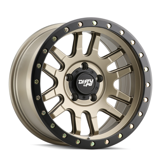 Gold satin gold alluminum wheel 17 diameter from DIRTY LIFE part number 9309-7983MGD12