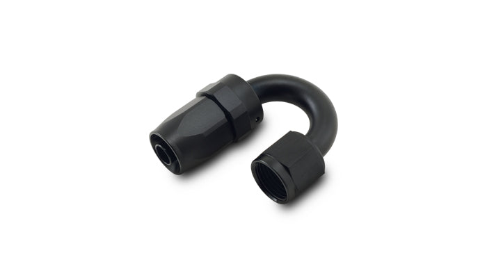 Black anodized 6061 aluminum an fitting from Vibrant Performance part number 21810