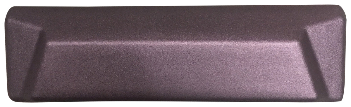 Black plastic running board end cap with mounting hardware from TrailFX part number RAHS005B