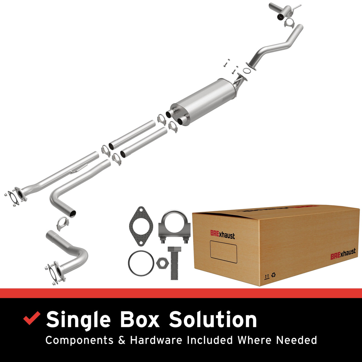 Satin exhaust system kit from BRExhaust part number 106-0742