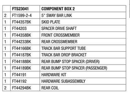 Suspension Lift Kit from Fabtech part number FTS23041