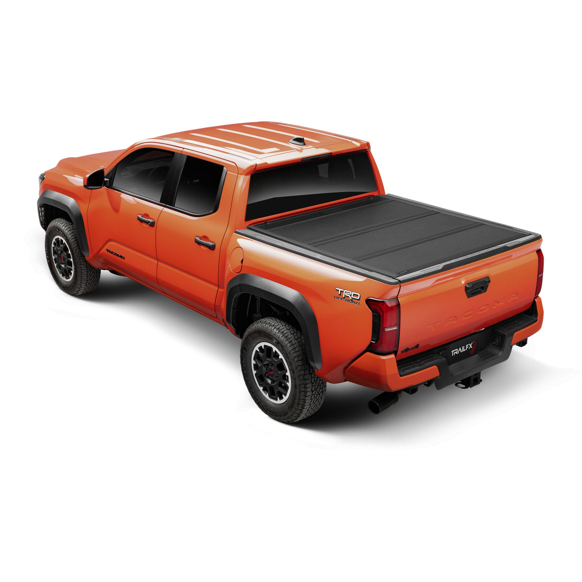 Semi-gloss textured aluminum tonneau cover with mounting hardware from TrailFX part number TFX8013