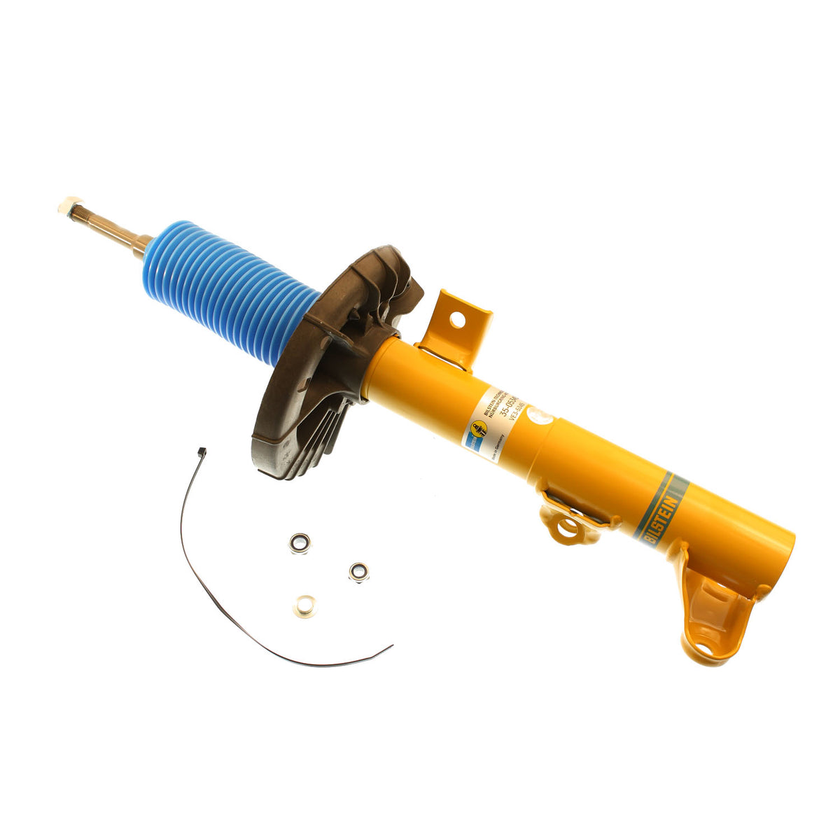 Yellow paint suspension strut assembly from Bilstein part number 35-053453