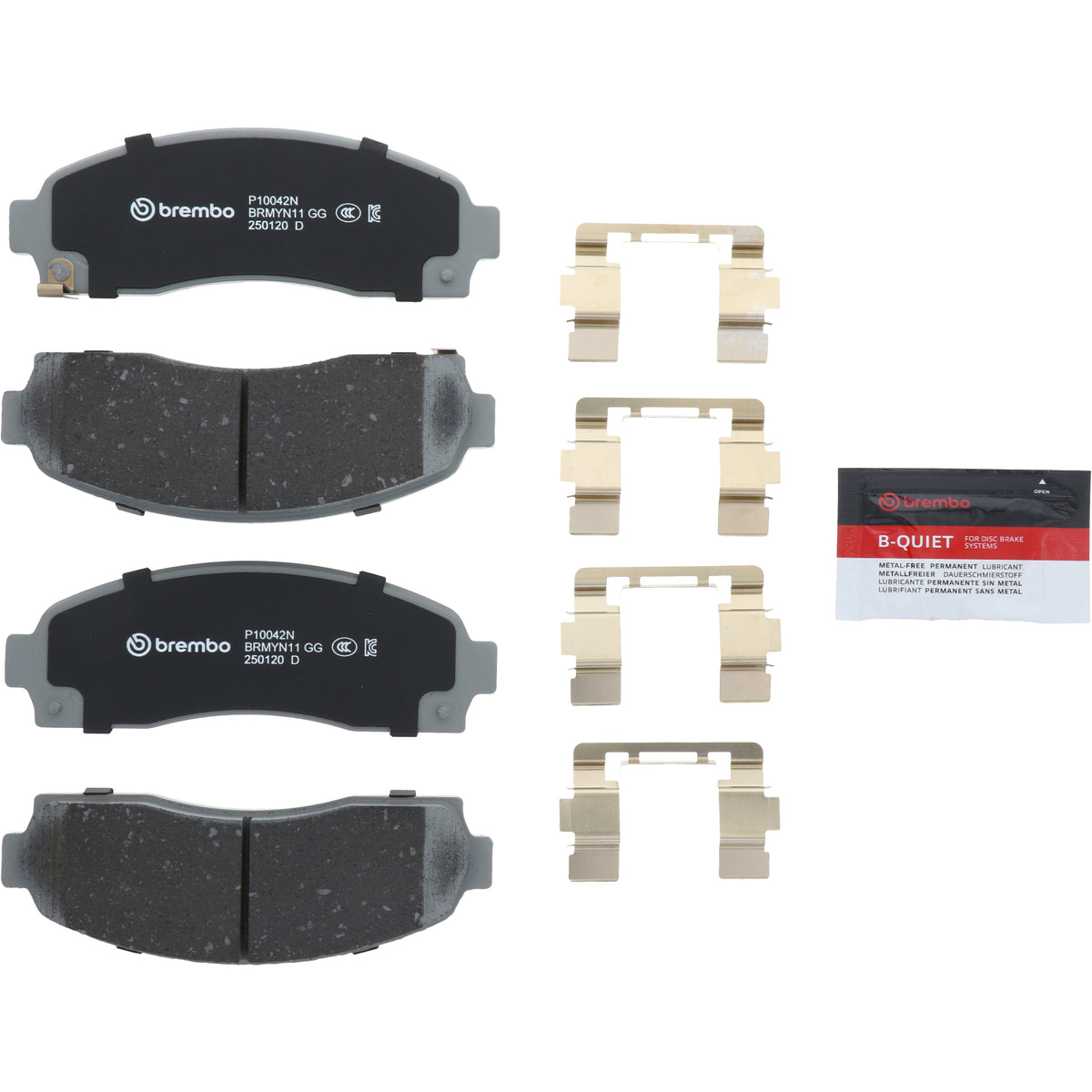 Disc Brake Pad Set with mounting hardware from Brembo part number P10042N