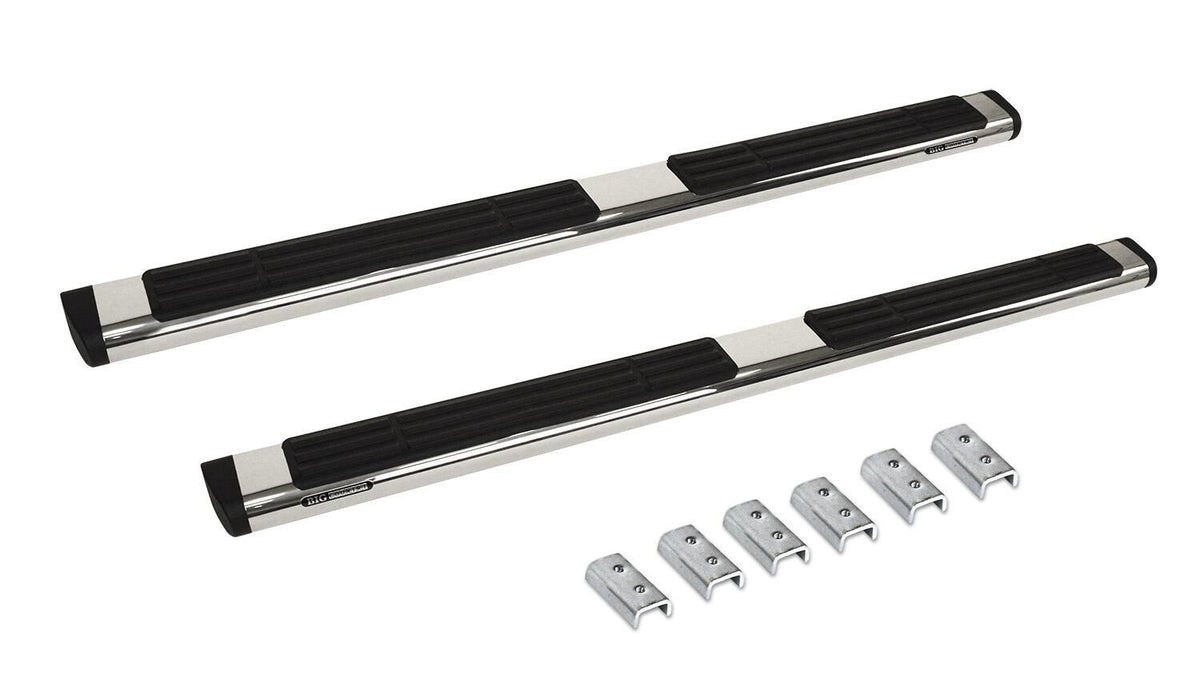 Silver stainless steel step nerf bar with mounting hardware from Big Country part number 396224806