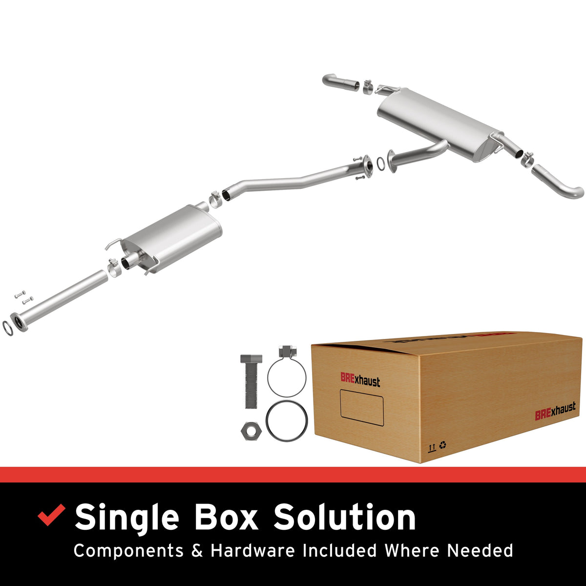Satin exhaust system kit from BRExhaust part number 106-0958