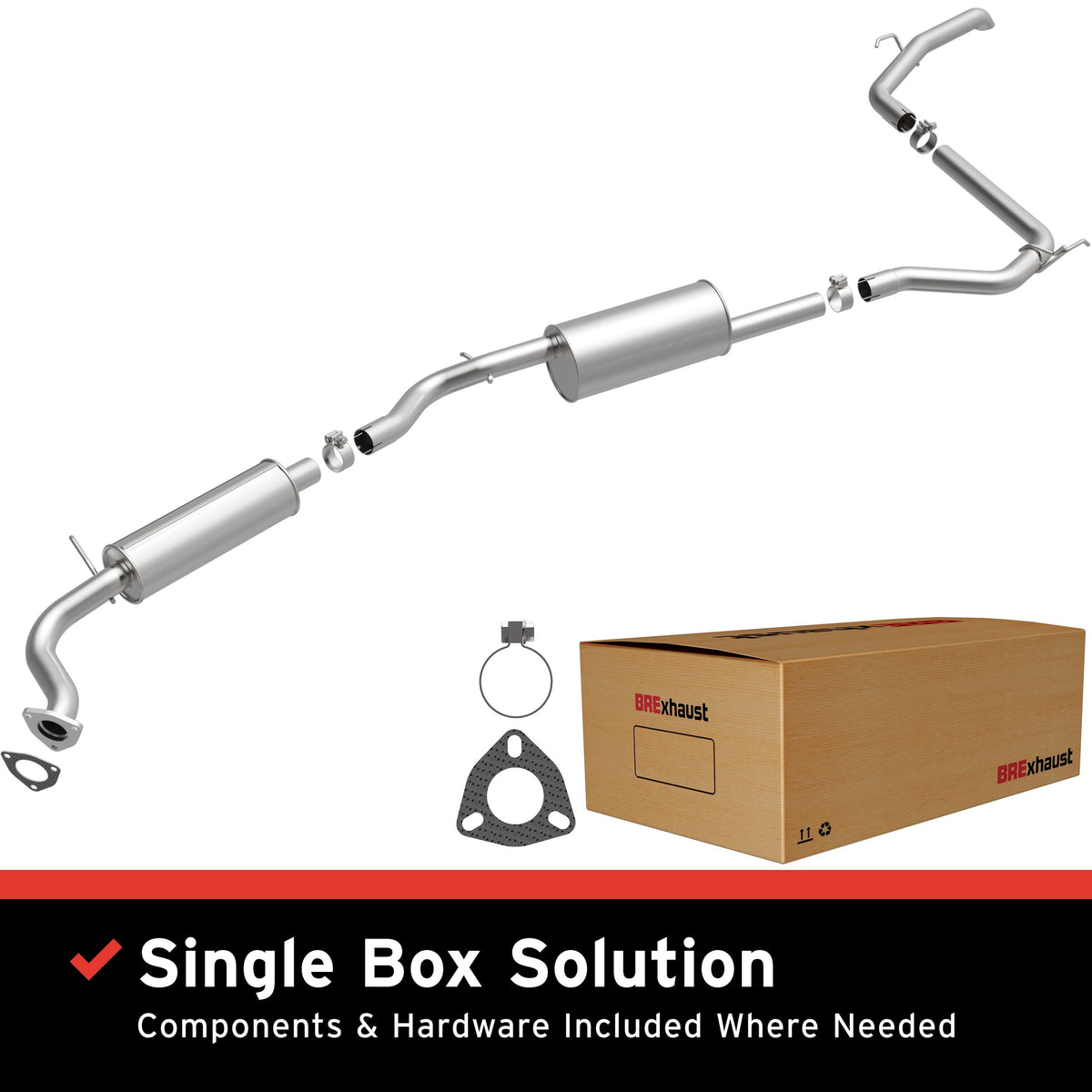 Satin exhaust system kit from BRExhaust part number 106-1017