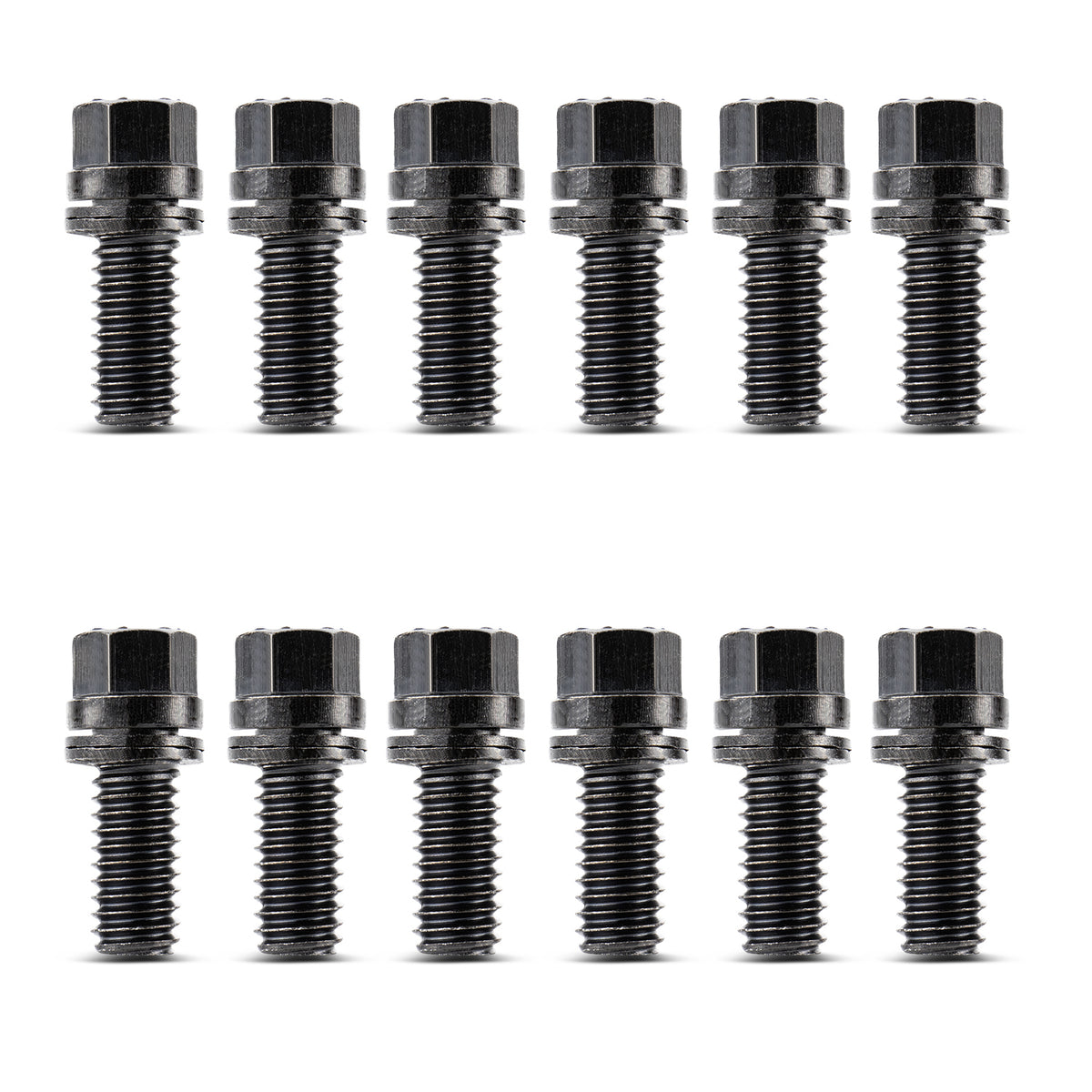 Black oxide steel exhaust header bolt from Proform part number 66751