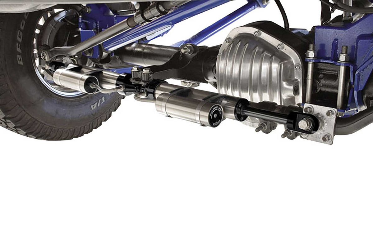 Dual Dirt Logic 2.25 Stainless Steel Steering Stabilizer Kit from Fabtech part number FTS221152